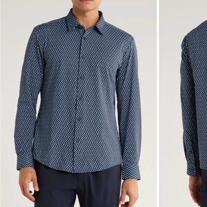 BOSS CASUAL BUTTON DOWN SHIRT SMALL S BLUE